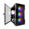 1ST PLAYER TRILOBITE T3-G SİYAH 600W 80+ RAINBOW 4X12CM FAN TEMPERLİ CAM USB 3.0 M-ATX KASA