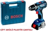 Bosch GSR 18-2 Lİ Plus 18 Volt Çift Akülü Vidalama Çantalı