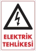 Elektrik Tehlikesi Uyarı Levhası 25x35 KOD:1112