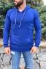 Kapüşonlu Sweatshirt Sax Mavı