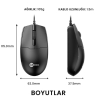 LECOO USB OPTİK KABLOLU MOUSE SİYAH MS101