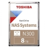 TOSHIBA 3.5 N300 8TB 7200RPM 128MB SATA3 NAS HDD HDWG480UZSVA (7/24)