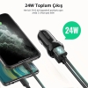 UGREEN 24W ARAÇ ÇAKMAKLIK ŞARJ CİHAZI 2XUSB-A SİYAH 50875