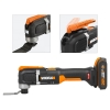 WORX WX696 20Volt 2.0Ah. Li-ion Profesyonel Çok Amaçlı Devir Ayarlı Şarjlı Kesme, Raspalama ve Zımpara